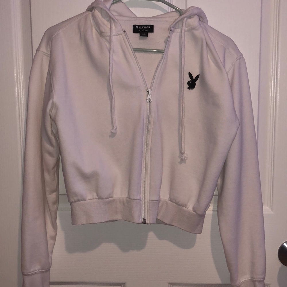 Playboy Pacsun White Cropped Jacket